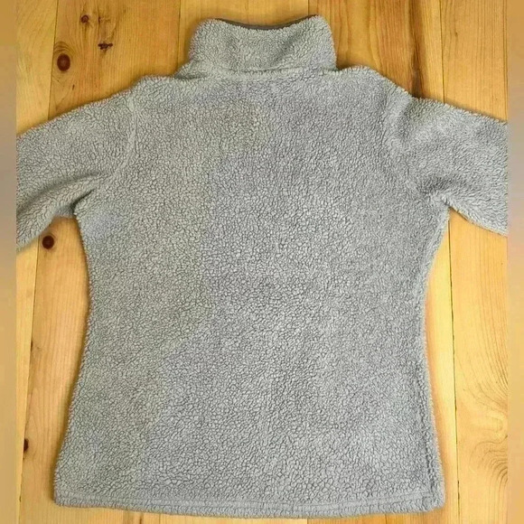 Women’s Bass  Pro Shop Loose Fleece Sherpa Gray 1/4 Zip Pockets Pullover Sweater - Picture 2 of 7